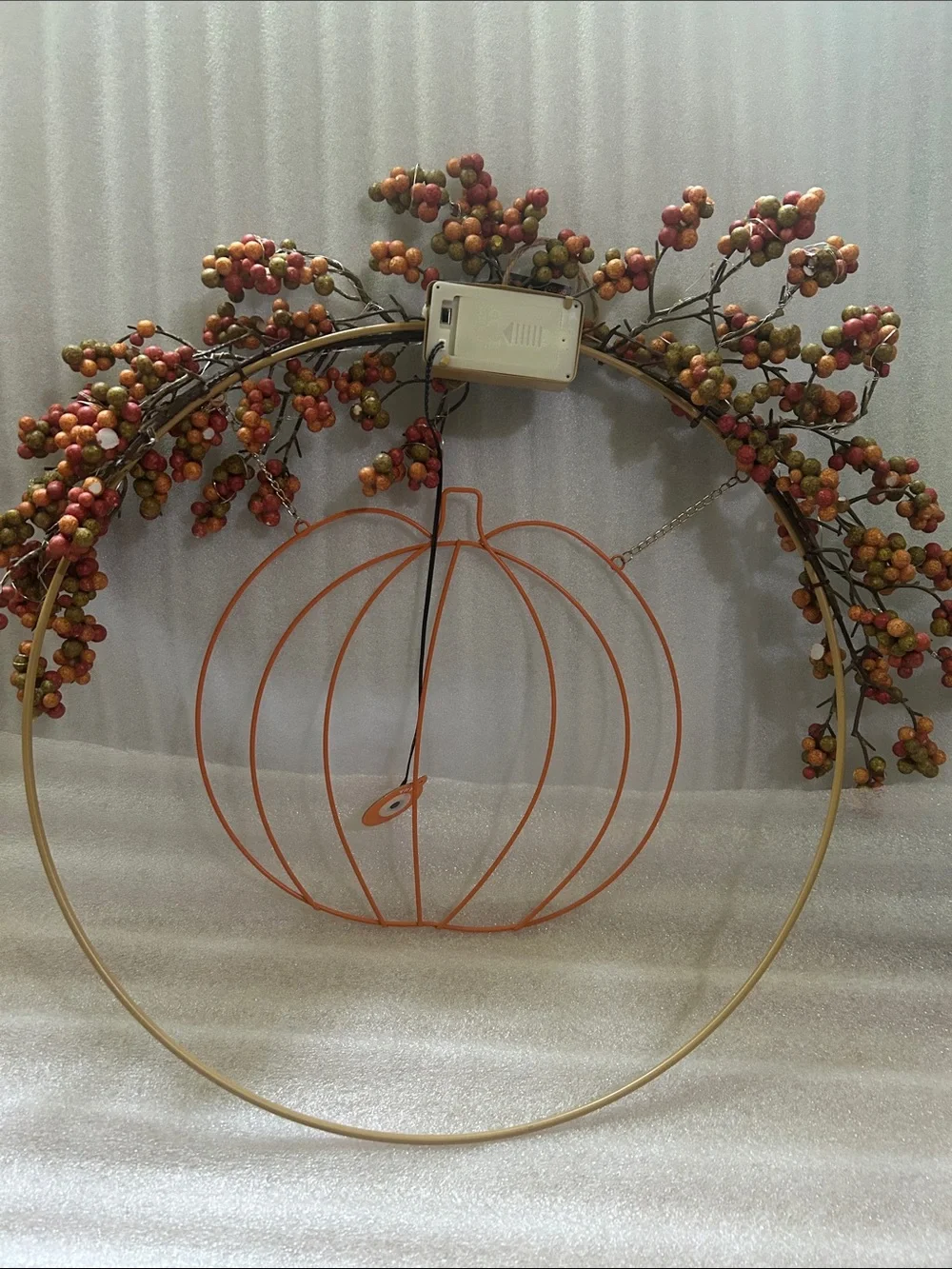 Target Copper Pumpkin Hoop Wreath with Amber Berry Lights